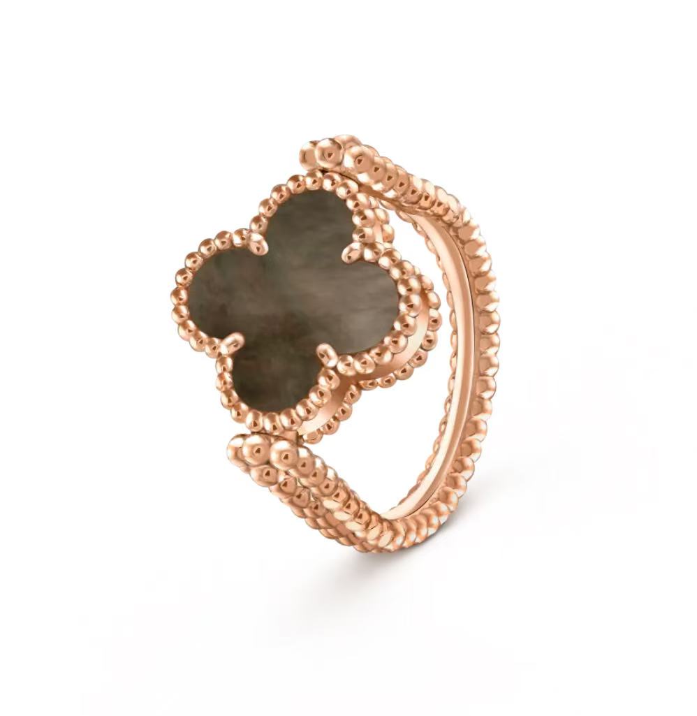 [Regalia jewelry]CLOVER RIVERSIBLE GREY MOP RING