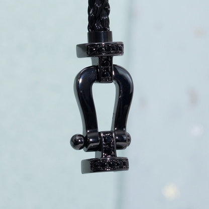 [Regalia jewelry]FORCE LARGE SERIES HORSESHOE BLACK SAMURAI BRACELET