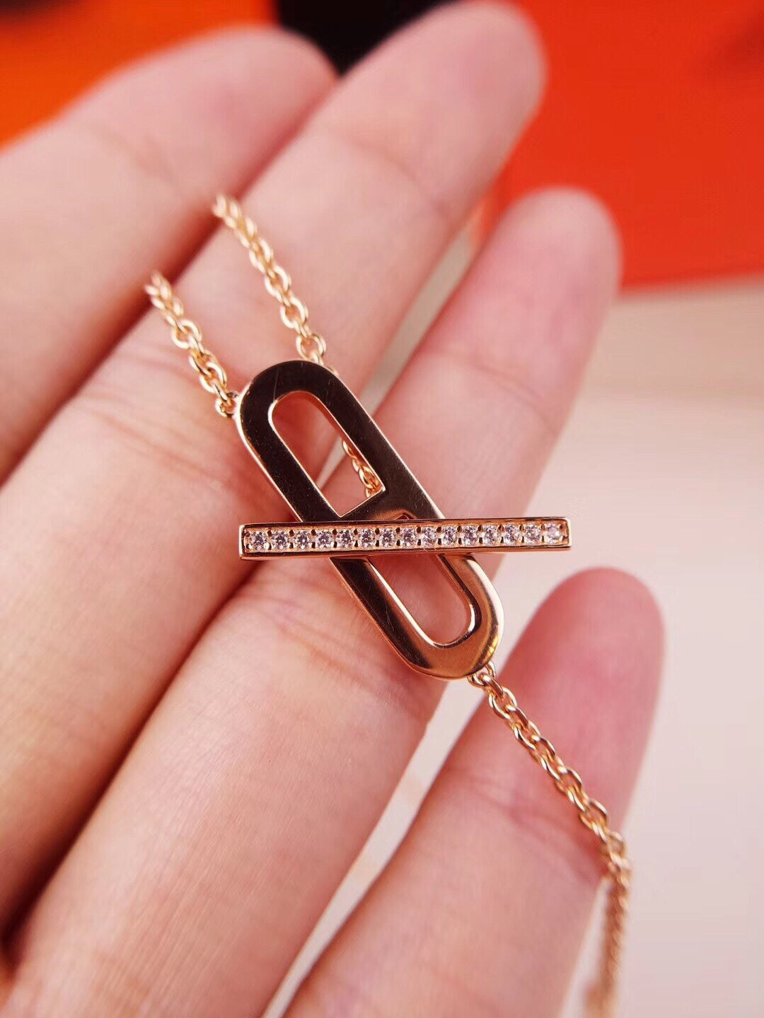 [Regalia jewelry]HM FIRE PIG NOSE NECKLACE TRENDY STREET