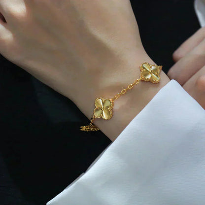 [Regalia jewelry]CLOVER 5 FLOWERS LASER BRACELET