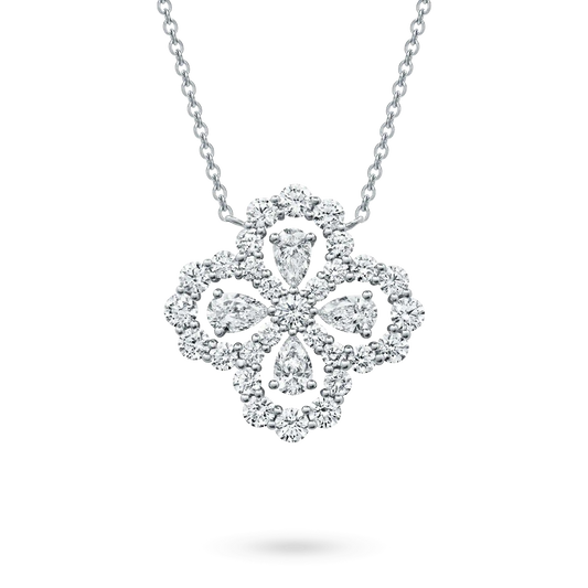 [Regalia jewelry]LOOP NECKLACE FULL MOTIF DIAMOND 16MM MULTIPLE COLORS
